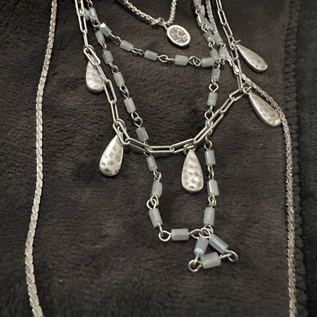 J Jill Silver Multi-Layer Necklace 25$